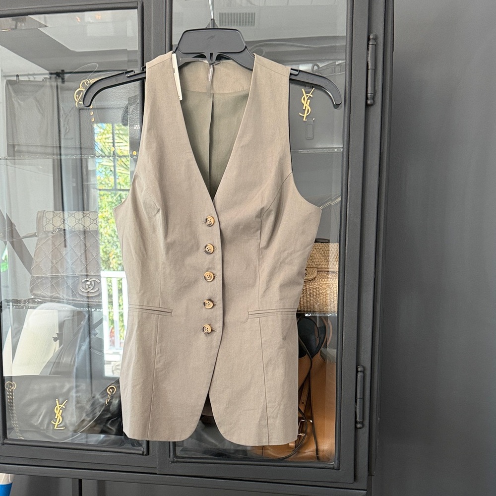 Anthropologie olive Button-Down Vest